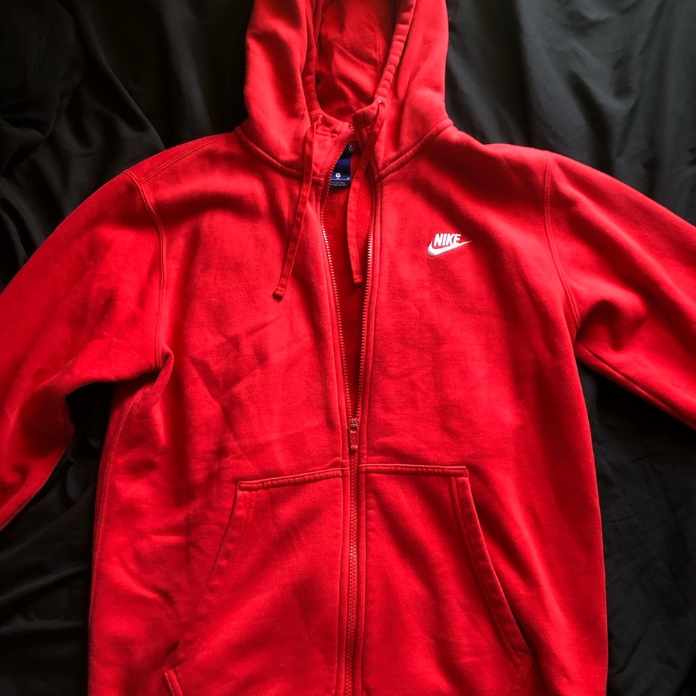 Red Nike Men’s Zip Up With Hoodie